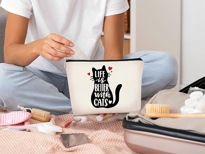 Cat Ketten Makeup Bag - Cosmetic Accessory Gift for Cat Lovers, Women & Girls