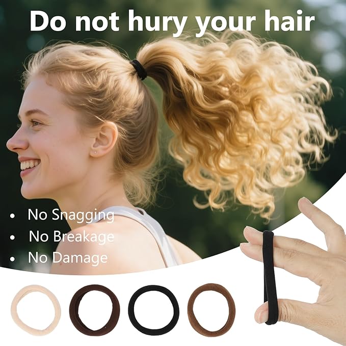 Hair Ties for Women, 120 Pack Colorful Elastic Hair Bands, 2 Inch Seamless No-Damage Hair Elastics (colorful-120)