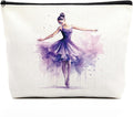 fkovcdy Cute ballerina makeup bag watercolor ballet dancing girl dancer gift recital gift little girl teen student ballet lover 07