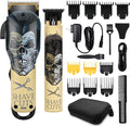 BESTBOMG® Hair Clippers & Trimmer Ceramic T-Blade Cordless Haircut Sets Rechargeable with 10 Guide Combs & for Men/Father/Husband/Boyfriend