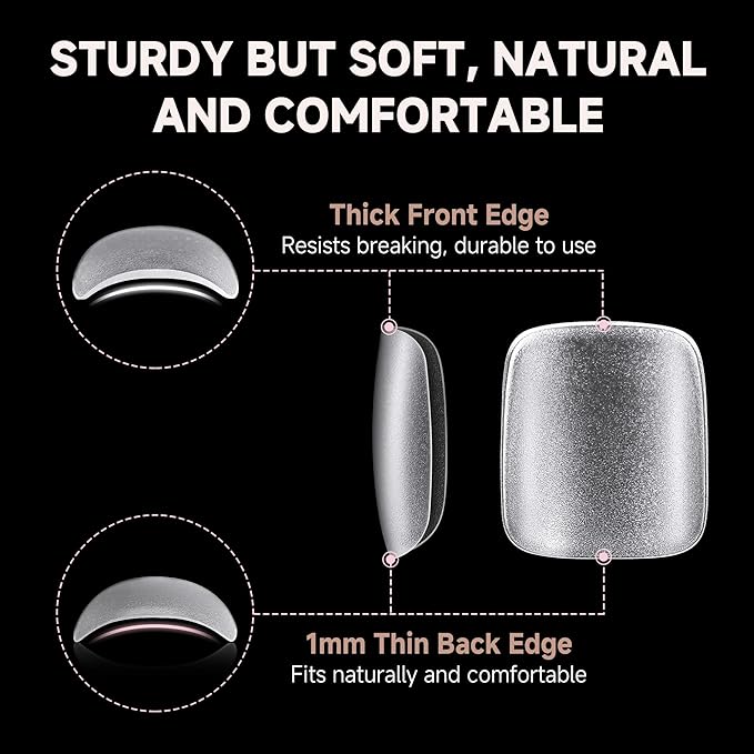 UNA GELLA Toe Nail Tips 312 Pcs Square Round Full Cover Fake Toe Nails Press On Clear 15 Sizes Pre-shape Soft Gel Toe Nail Tips Double Matte Acrylic Toenails for Nail Extensions DIY Home Nail Salon