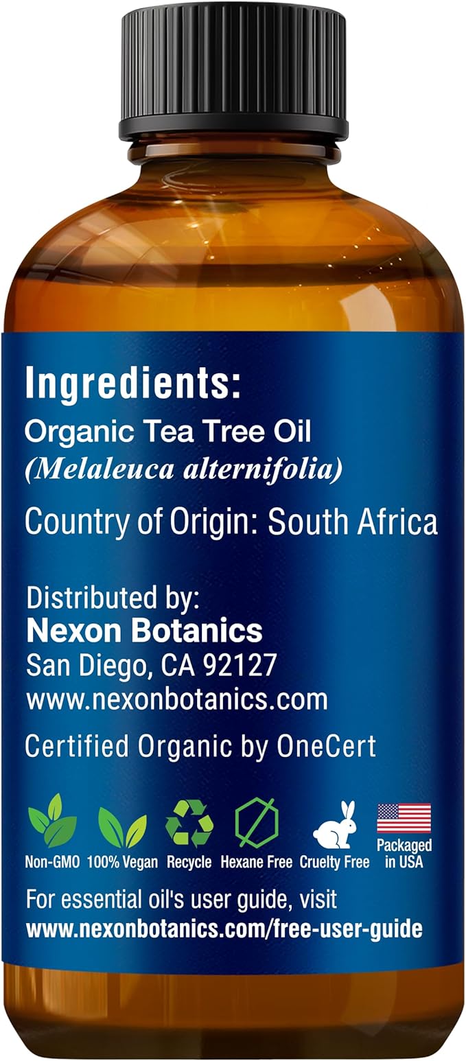 Organic Tea Tree Oil 30 ml - Pure, Natural Oils for Aromatherapy, Diffusers, DIY, Candle and Soap Making Scent - Nexon Botanics