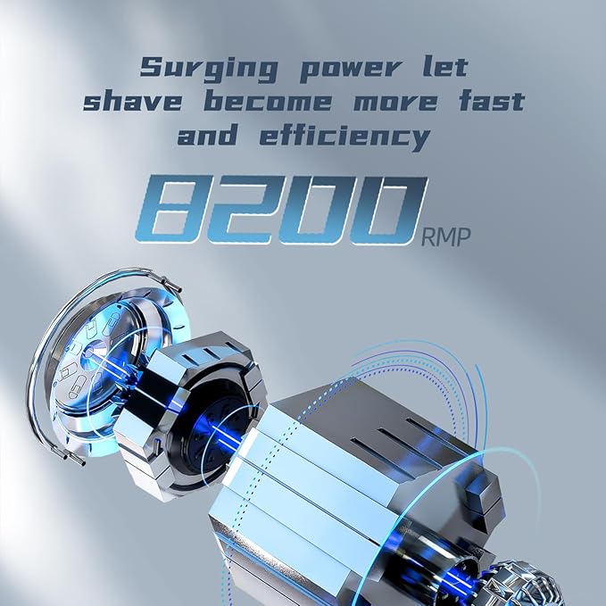 Men's Shaver Electric Rotary Razor 3D Floating Cutter Head Type-c One Hour Fast Charge Waterproof Razor with Led Display Wet Dry Shaving X3 Series Gift for Dad Husband Boy Friends