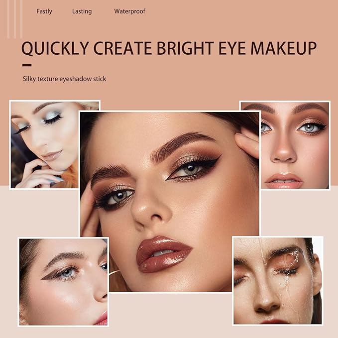 Colorful Shimmery Eye Shadow Stick Glittering Eye Shadow Stick Set with Retractable and Waterproof Eyeshadow Pencil for Long-Lasting Makeup Eyeshadow (Type A 8 Pcs)