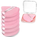 6 Pcs Triangle Powder Puff with 2 Travel Cases, Setting Powder Puffs for Face Powder and Foundation, Velour Makeup Puff for Loose Powder Body Powder, Skin-Friendly, Beauty Makeup Tools