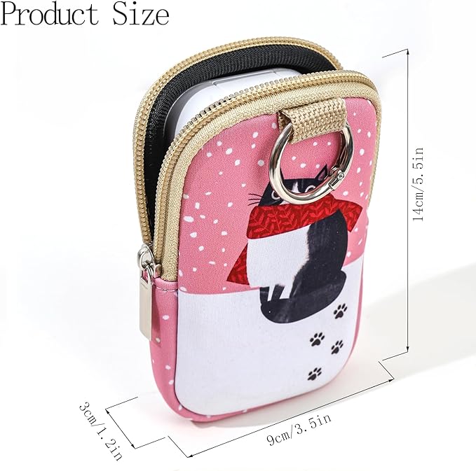 COOKOOKY 2 Pack Hand Sanitizer Spray Case Compatible with Touchland, Hand Sanitizer Holder, Mini Zippered Pouch, Small Makeup Bag for Women Friends Girls Gifts Idea