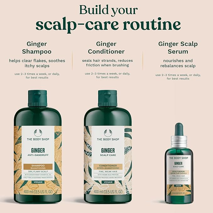 The Body Shop Ginger Scalp Care Shampoo – For Dry, Flaky Scalp – With Vegan Silk Protein – 250ml