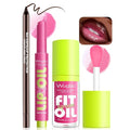 Brown Lip Liner & Pink Lip Gloss Set Moisturizing Lip Kit, Smooth Dark Brown Lip Liner Pencil Hydrating Lip Tinted Oil Non Sticky Lip Click Balm Lightweight Long Lasting Daily Lip Care for Women