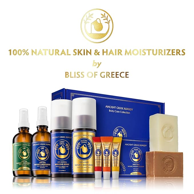 Ancient Greek Remedy After Shower Body Oil for Women - Organic Face Oil & Body Moisturizer for Dry Skin with Sweet Almond, Jojoba, Olive, Lavender and Vitamin E Oil - Natural Clean Skincare, 4 oz