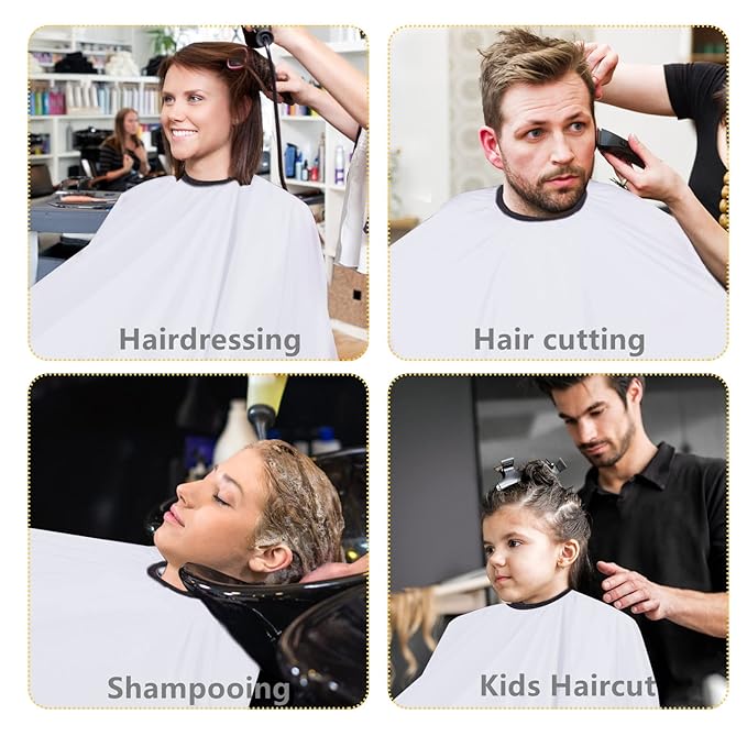 Professional Salon Hair Cutting Cape,56x63 inches Large Hairdresser Cape for Haircut,Coloring,Makeup,Styling and More,(White)