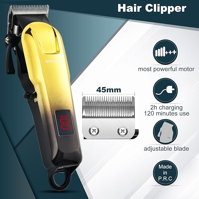 Hair Clippers Set for Men,Hair Clipper Trimmer with LED Display, Professional Cordless Hair Clipper Shaver Beard Trimmer, Hair Cutting Machine for Men, Holiday Gift for Him Father's Day Gift