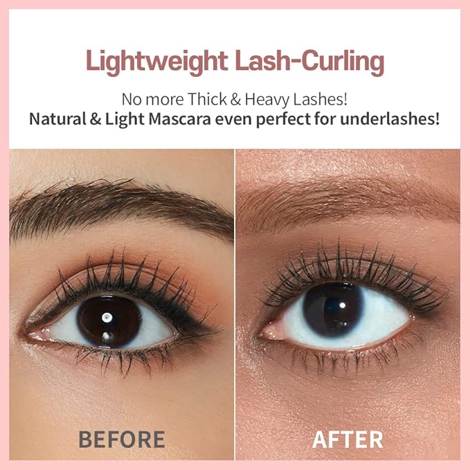 ETUDE Curl Fix Mascara, Lash Mascara, Strong Curl Up, Long-Lasting, Waterproof, Light-Weight, Korean Makeup, Beauty, Vegan Certified, Black (0.27 Fl Oz)