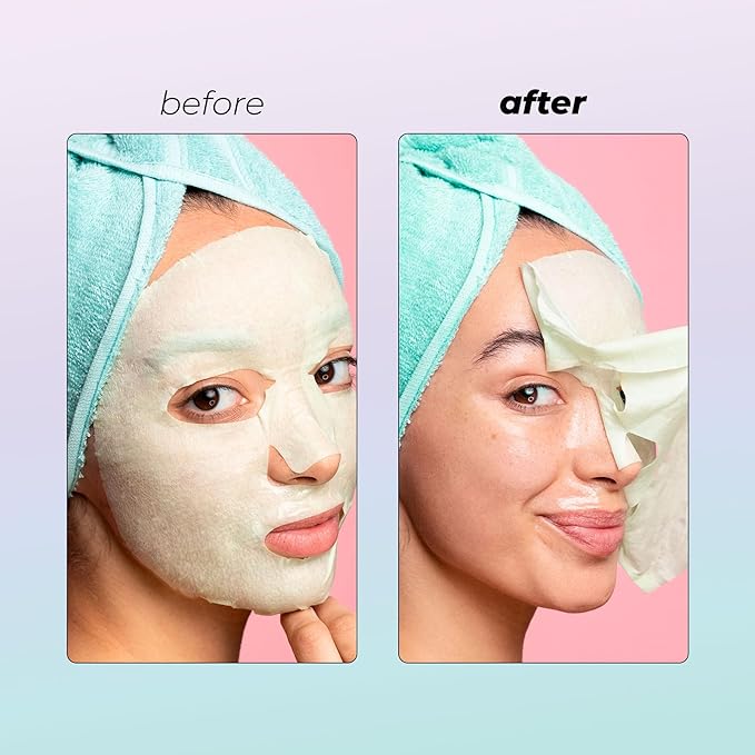 Vitamasques Face Masks Skincare Sheet Kit, 7-Pack - Juicy Collection of Triple-Layer Sheet Facial Masks - Korean Skin Care Pore Purifying, Brightening, and Hydrating