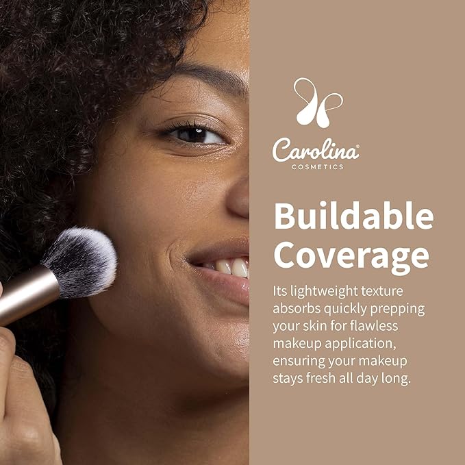 Carolina Cosmetics - Foundation in Cork Shade Plant-Based - Hydrating, Pore-Minimizing & Buildable Coverage - Vegan, Non-GMO, Paraben-Free - 1oz