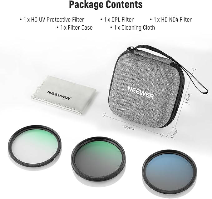 NEEWER 62mm UV/CPL/ND Lens Filter Kit - Image 8