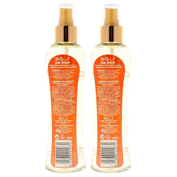 So...? Bali Brezze Body Mist for Women - 6.9 oz Body Mist - Pack of 2
