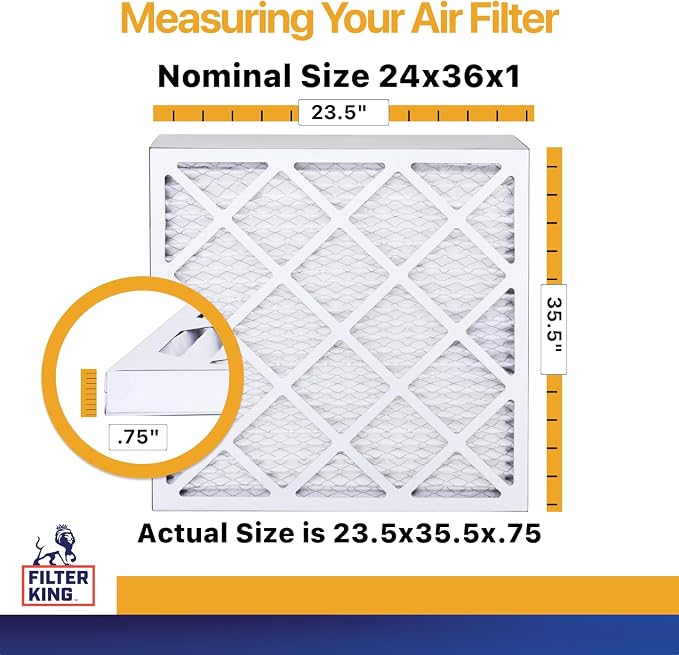 Filter King 24x36x1 Air Filter | 6-PACK | MERV 13 HVAC Pleated A/C Furnace - Image 2
