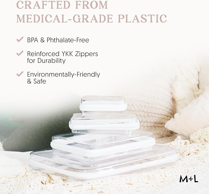 Maple & Lark Bliss Bins - Hard Sided Clear Zipper Case for Storage - Professional-Grade Plastic Clear Zipper Pencil Case, Toiletry Pouch, Travel Organizer, Cosmetic Bag, Toy Storage Bins (2 Pack, XS)
