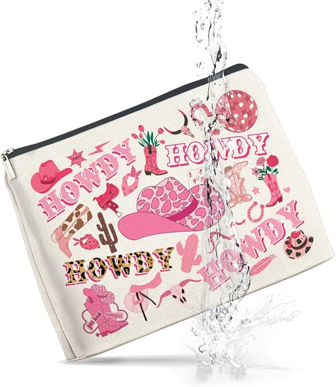 Cowgirls Gifts Makeup Bag Western Cowgirl Gifts for Girls Women Howdy Cowgirl Zipper Makeup Pouch