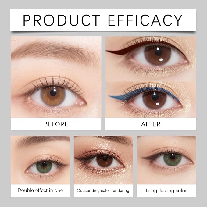 Mitlume Perfect Color Duo-Shadow Liner 2-in-1 Eyeliner & Eyeshadow,Chiura Plum Eyeshadow Stick,Waterproof Smudge-Proof Long-Lasting Makeup, Effortless Smoky or Natural Eye Makeup,Easy to Color(02+05)