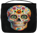 Travel Toiletry Bag for Women & Men Skull Cool Flower Hanging Cosmetic Organizer Portable Waterproof Makeup Case Make Up Bag with Compartments Travel Essentials for Bathroom Shower