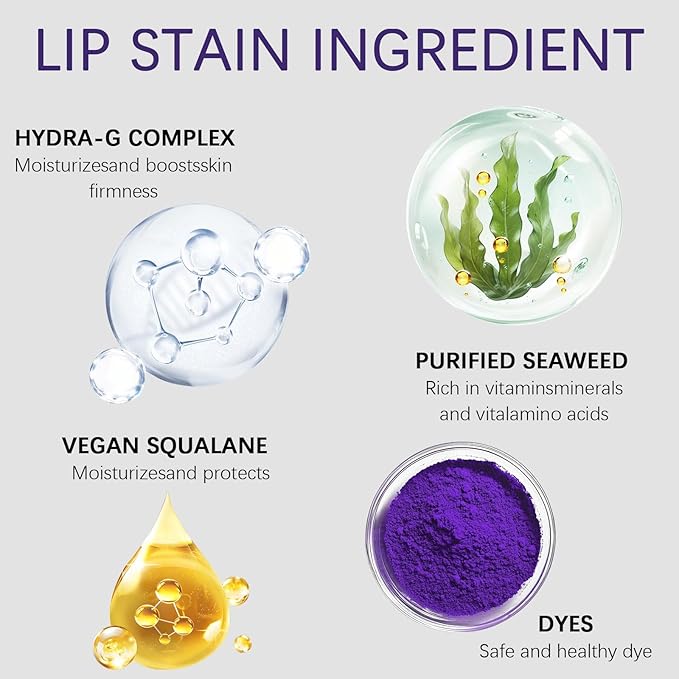 QueenDiary lip stain peel off lip gloss all day long lasting Waterproof and Transferproof lip tint - matte finish peel off lip liner (02#Playful)