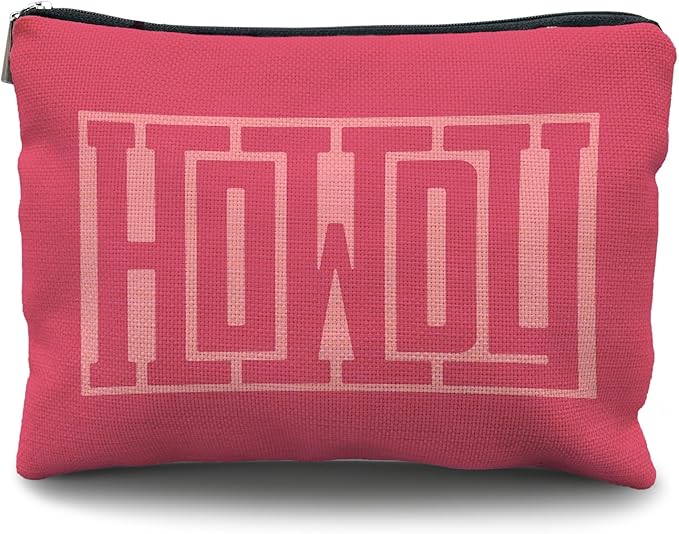 Howdy Makeup Bag - Hot Pink Retro Western Cosmetic Bag, Cowgirl Gifts