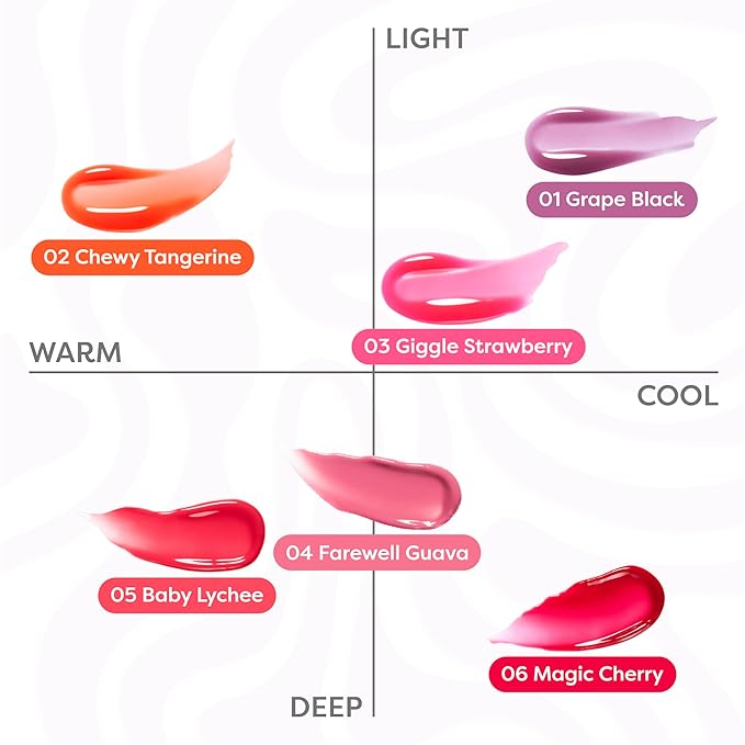 COLORGRAM FRUITY GLASS GLOSS 06 MAGIC CHERRY | Non-Sticky Glossy Lip Tint with Glass-Like Shine | Long-Lasting Hydrating Lip Gloss for Smooth & Plump Lips