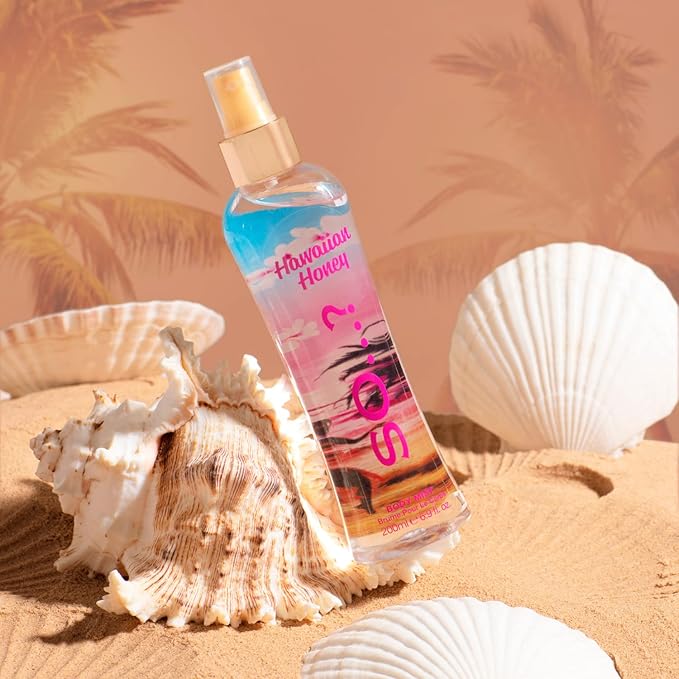 So…? Hawaiian Honey Body Mist - Floral and Vanilla Perfume for Women - Long Lasting Body Spray for Women - Vegan, Cruelty Free - 6.9 oz