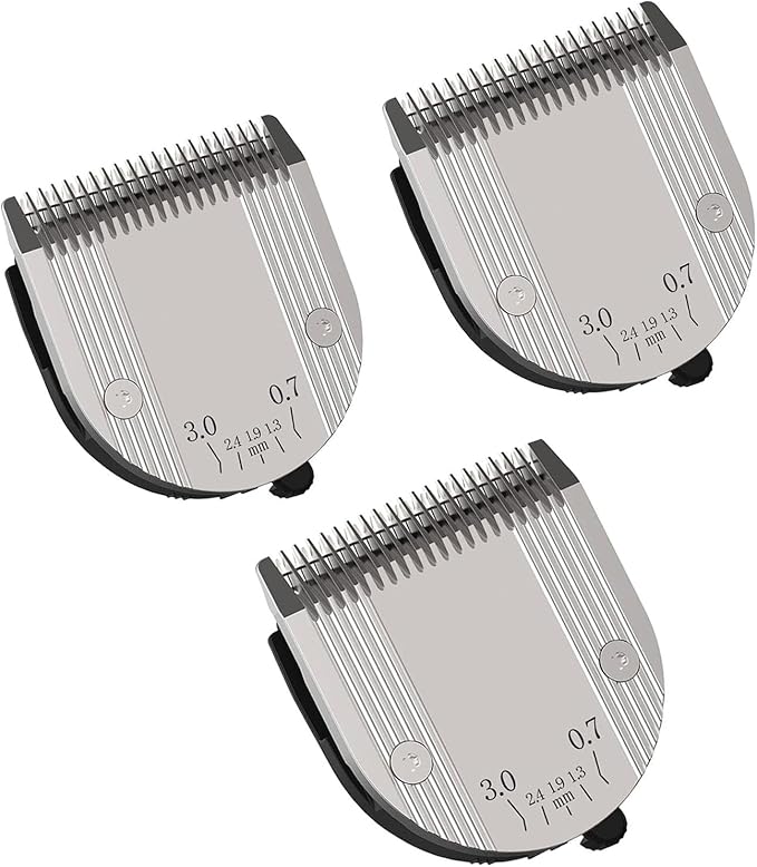 Audoc 5 in 1 Blades Adjustable Dog Grooming Replacement Blades Compatible with Wahl Animal Clipper Arco, Bravura, Chromado, Creativa, Figura, and Motion Pet, Dog, and Horse (Silver/3PC)