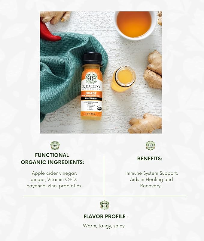 Remedy Organics Immunity Plus Shot, Variety 24-Pack | Boost Energy, Brain Function, Detoxification, and Metabolism | Certified-Organic Ingredients