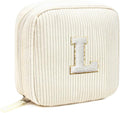 LETGO Birthday Gifts for Women Small Personalized Initial Monogram Makeup Bag,Preppy Corduroy Makeup Bags Travel Toiletry Bag Cute Pouch Purse for Her Mom Girlfriend Wife Sister Teacher Bridesmaid