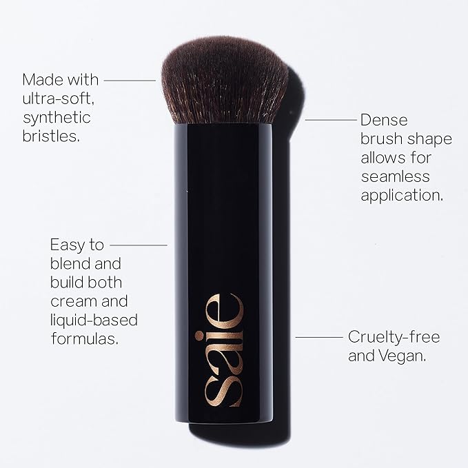 Saie The Big Liquid Foundation Brush - Soft, Multi-Use Makeup Brush for Buffing, Blending & Building - Made with Cruelty-Free, Synthetic Bristles & Creates a Seamless Finish (1 Count)