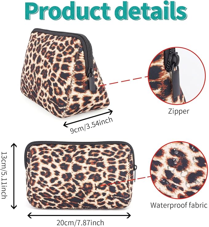 Cosmetic Bag Waterproof Neoprene Zipper Pouch Travel Portable Toiletry Makeup Bags Organizer Case for Women and Girls