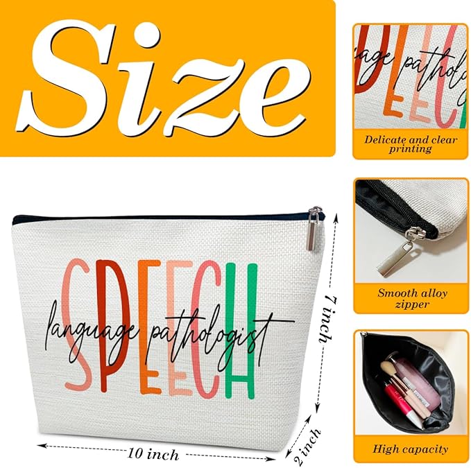 Speech Therapy Gifts Makeup Bag, SLP Gift, Thank You Graduation Gifts for Speech Language Therapist, Appreciation Gift for Speech Language Pathologist, Speech Language Therapist Gift Cosmetic Bag