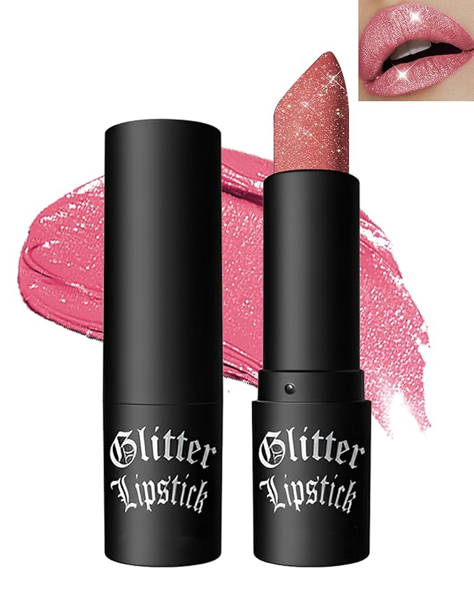 Diamond Glitter Matte Lipstick, Shiny Lip Gloss, Sparkling High Pigment Longlasting Waterproof Smudgeproof Non-Stick Cup Lipstick,Shimmer Tinted Lip Blam,Thanksgiving Makeup Gift for Women Girl-02