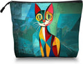 Cosmetic Bags Travel Makeup Toilet Case Waterproof Pouch for Women Girls 6.7X9.45inches - Beautiful Color - Block Kitty