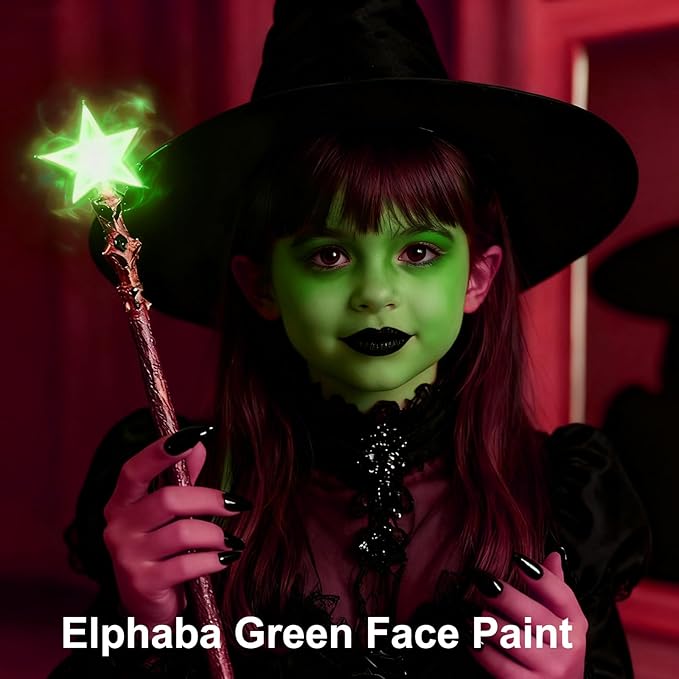 MEICOLY Lime Green Face Body Paint Stick,Elphaba Green Face Paint,Body Paint for Halloween SFX Cosplay Witch Makeup for Kids and Adults,Hunting Camo Paint,St Patricks Day Accessories