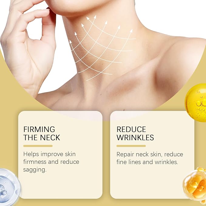 AH-8 Neck and Eye Cream Set with Electric Massage Tightening, Anti-Wrinkle Treatment with Red Light, Deep Moisturizer Bundle Care (Neck Cream)