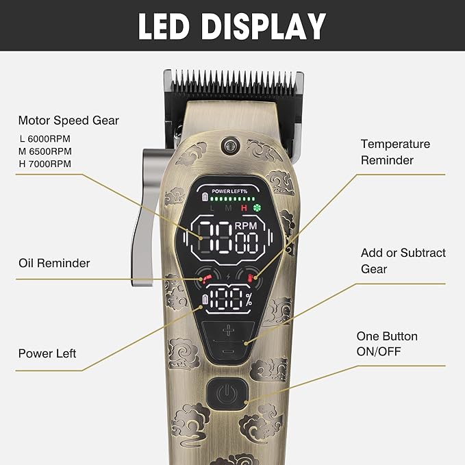 Karrte Professional Hair Clippers and Trimmer Set, 2 in 1 Hair Clippers for Men, Pro Clipper, T-Shaper Trimmer, Cordless Clippers and Grooming Set, Hair Cutting Kit for Gift
