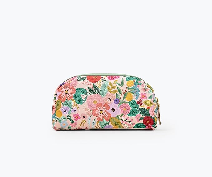 RIFLE PAPER CO. Garden Party Small Cosmetic Pouch For Storing Small Accessories, Includes Gold Zipper, Printed In Full Color With Stylized Pattern & Foil Stamped Logo