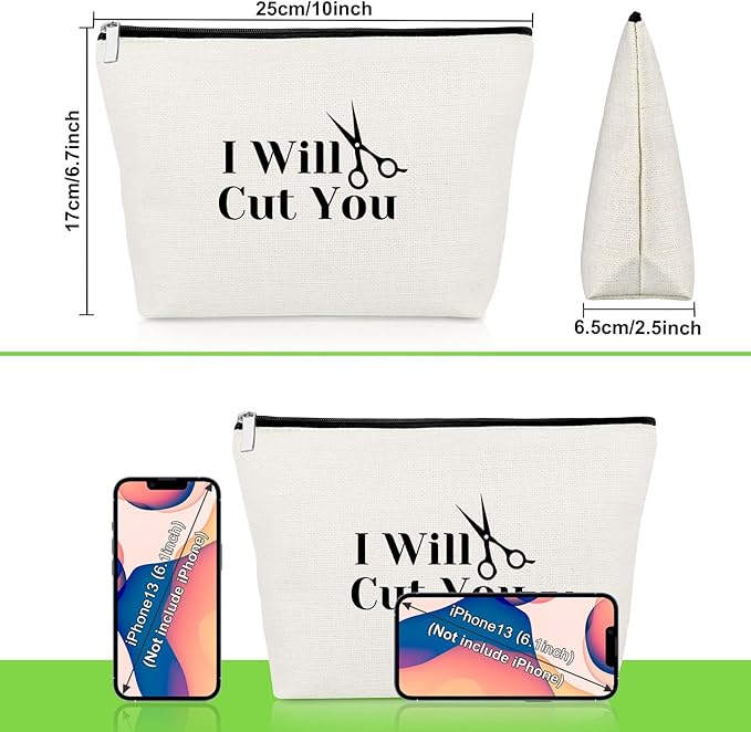 Hairdresser Gift for Women Hair Stylist Gift Makeup Bag Funny Birthday Present for Hair Dresser Stylists Barber Hairstylist Cosmetic Bag Appreciation Present Cosmetology Graduate Cosmetic Pouch