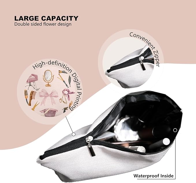 Pink Hairstylist Makeup Bag for Women, Cute Cosmetology Student Gifts,Hairdresser Travel Organizer Bag, Aesthetic Salon Accessory Pouch, Gifts for Teen Girls 7.5 x 10 in