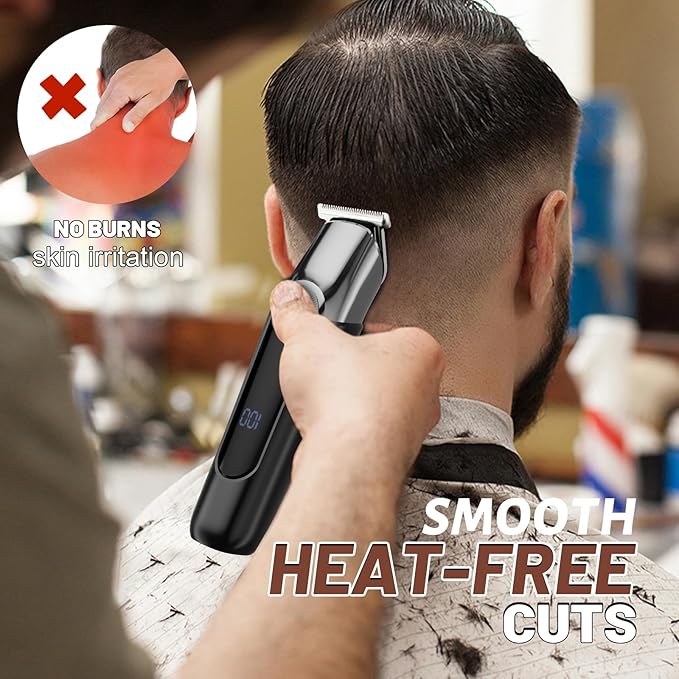 Mens Hair Clippers, Cordless Beard Trimmer Set Waterproof Versatile Nose Hair Trimmer for Men Temple, Groin, Nose, Ear Hairs, Hair, Beard, Body Professional Manscaper Rechargeable Shaver Man Gift