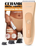 MANSPOT LADYSPOT™ Finishing Trimmers, Electric Shaver for Women, Hair Trimmer for Womens, Shaving & Grooming Sets Kit with 3 Guard and Replaceable Ceramic Blade Heads, Waterproof Wet/Dry(Orange)