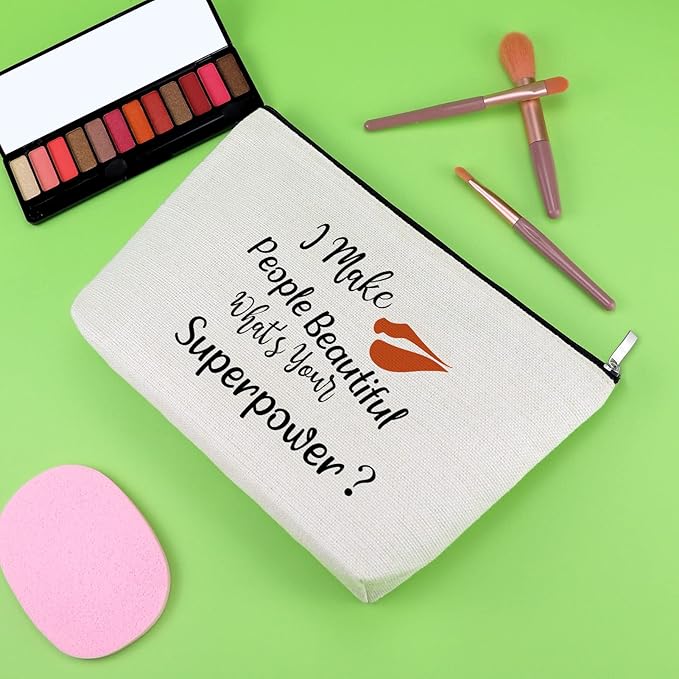 Makeup Artist Gifts for Girl Beautician Cosmetic Bag Makeup Lover Gift for Women Hairdresser Beauty Graduation Present for Artist Friend Stylist Christmas Birthday Present Travel Cosmetic Pouch