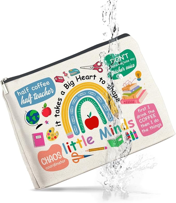 Teacher Appreciation Gifts Makeup Bag, Thank You Gifts for Teacher Cosmetic Bag Zipper Makeup Pouch