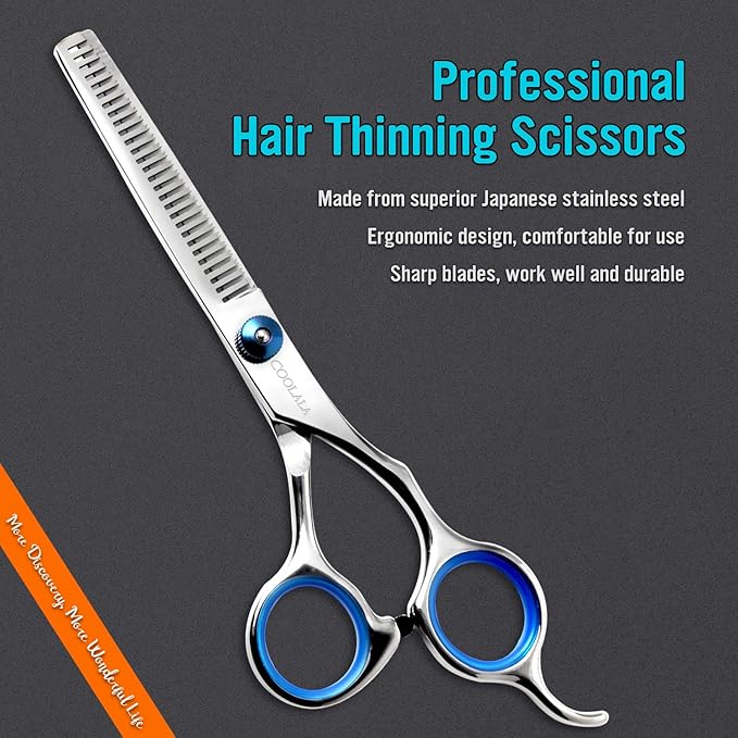 Stainless Steel Hair Cutting Scissors Thinning Shears 6.5 Inch Professional Salon Barber Haircut Scissors Family Use for Man Woman Adults Kids