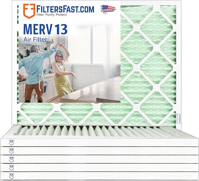 Filters Fast 20x24x1 Air Filter Merv 13, Made in the USA, Actual Size: 19.75" x by FiltersFast