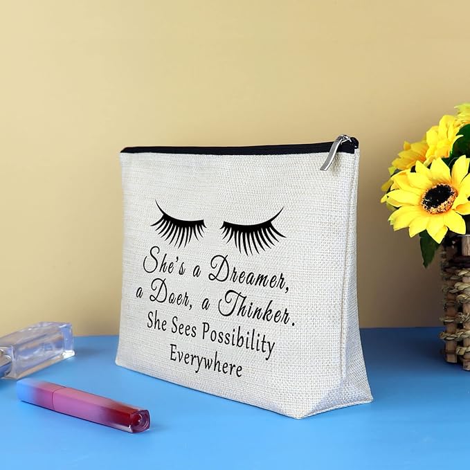 Inspirational Gifts for Coworker Women Makeup Bag Boss Leader Boss's Day Gifts Motivational Gift for Her Wife Daughter Sister Aunt Best Friend Cosmetic Bag Graduation Christmas Gift Travel Pouch